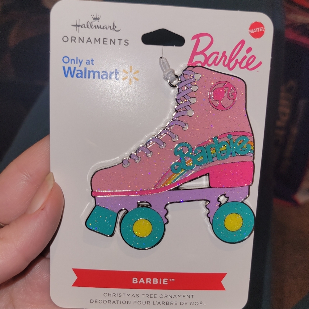 Barbie Pink and White Roller Skate Ornament